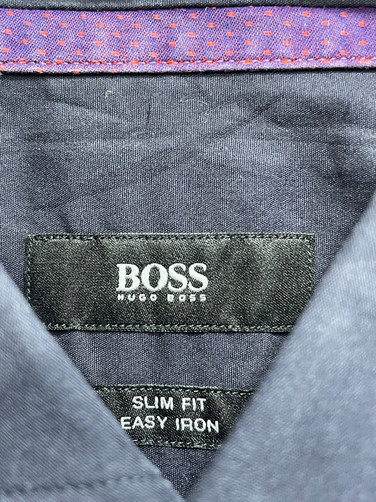 Hugo Boss Blue Cotton Shirt For Men M