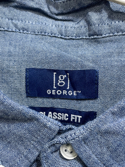 George Blue Cotton Shirt For Men L