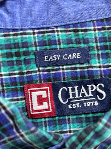 Chaps Blue Cotton Shirt For Men XL