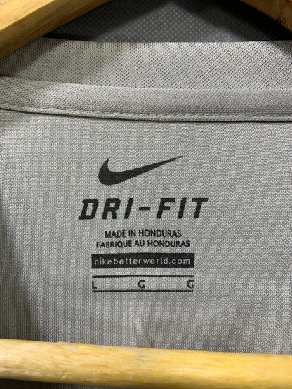 Nike Dri Fit Gray Sports For Women T Shirt L