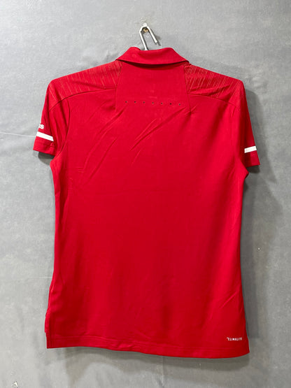Adidas Red Sport For Women Polo T Shirt Medium