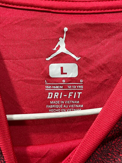 Jordan Dri Fit Red Sport For Women Polo T Shirt Large
