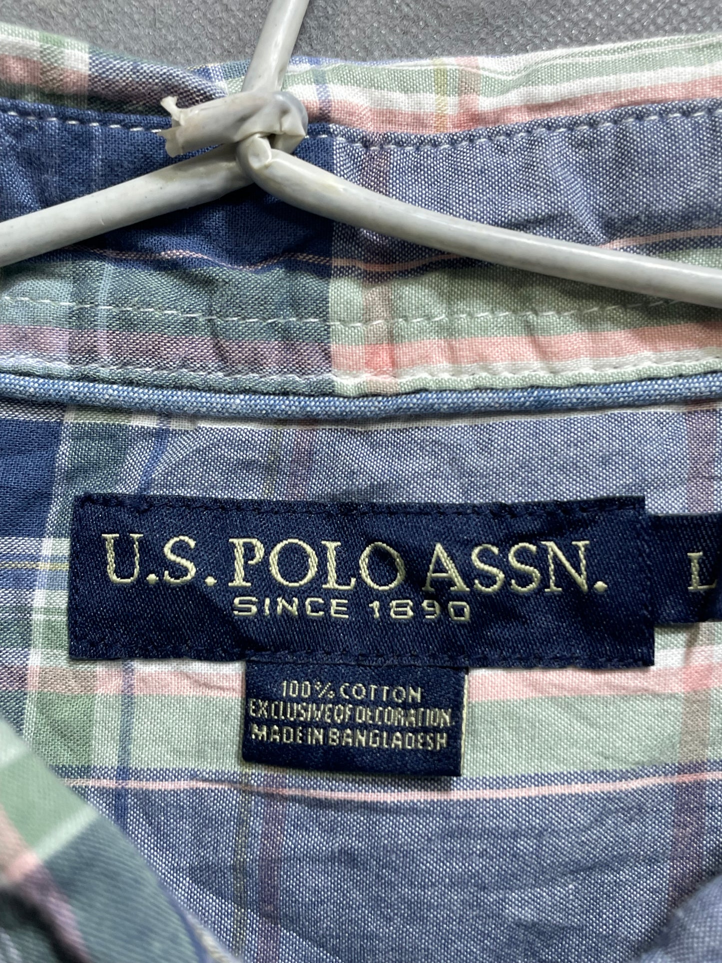 Polo U.S. Assn Blue Cotton Shirt For Men L
