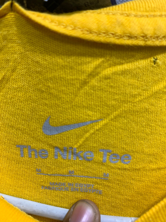 Nike The Tee Yellow Cotton T Shirt For Men Medium