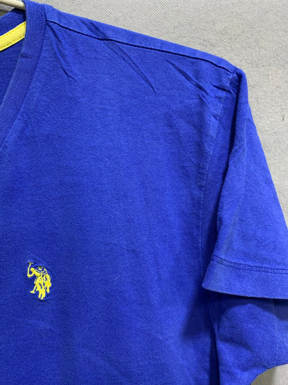 U.S Polo Assn Blue Cotton T Shirt For Men Medium