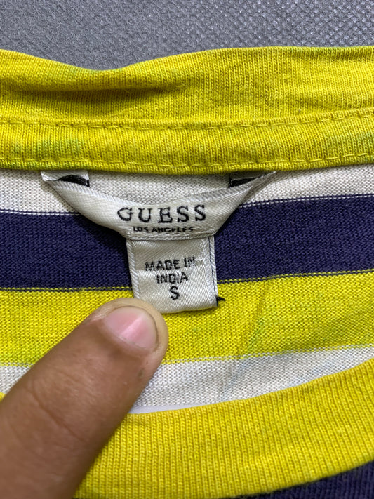 Guess Yellow Cotton T Shirt For Men Small