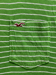 Hollister Branded Original Cotton Green & White T Shirt For Men