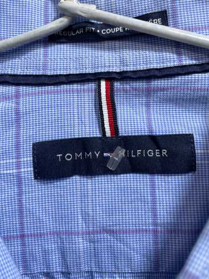 Tommy Hilfiger Blue Cotton Shirt For Men XXL