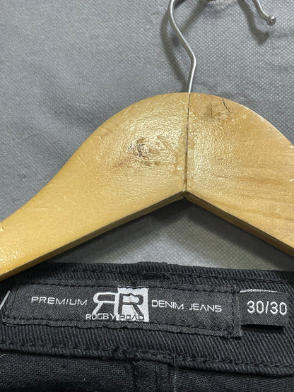 Rugby Road Black Cotton Jeans For Men XS