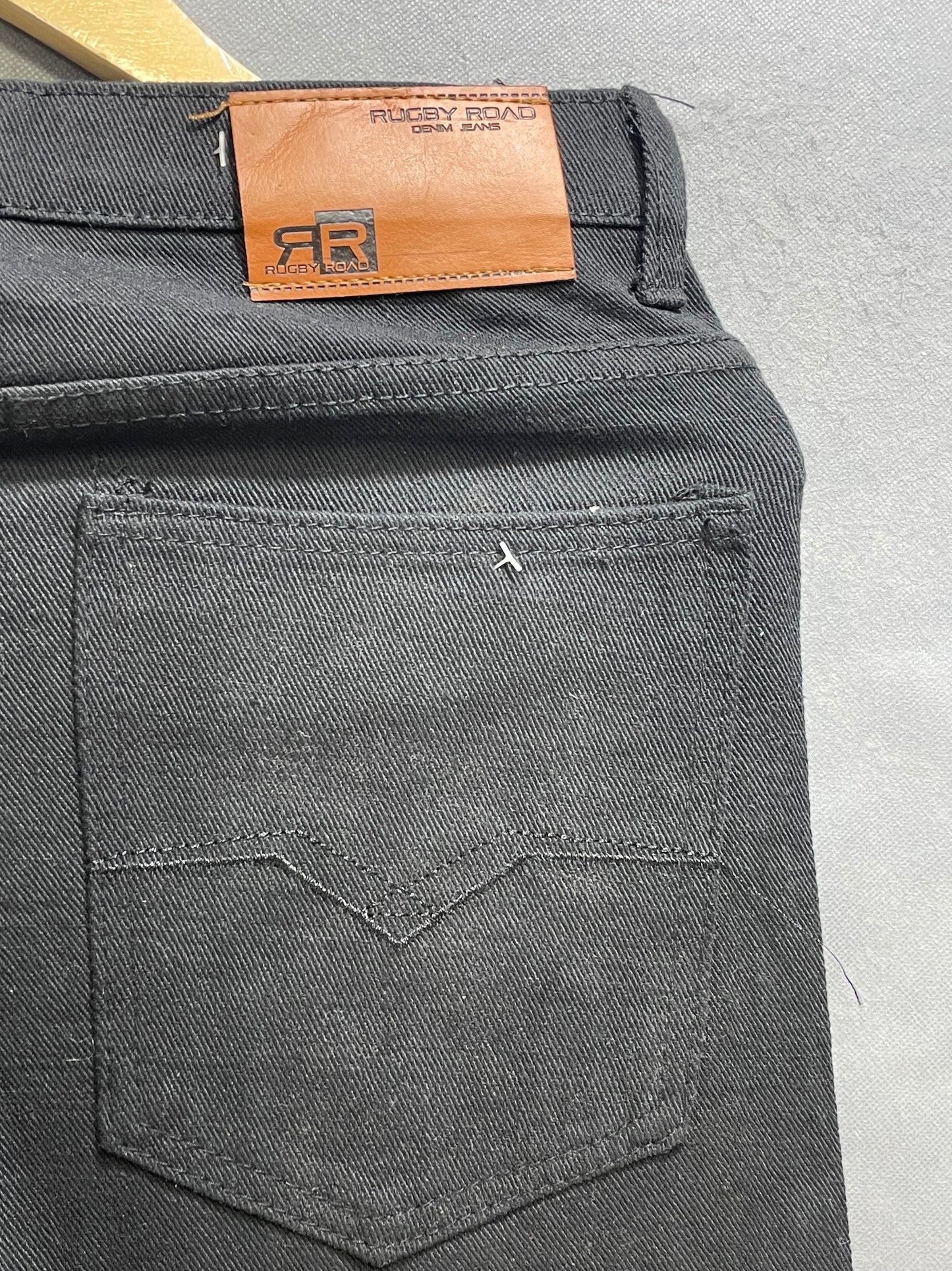 Rugby Road Black Cotton Jeans For Men XS