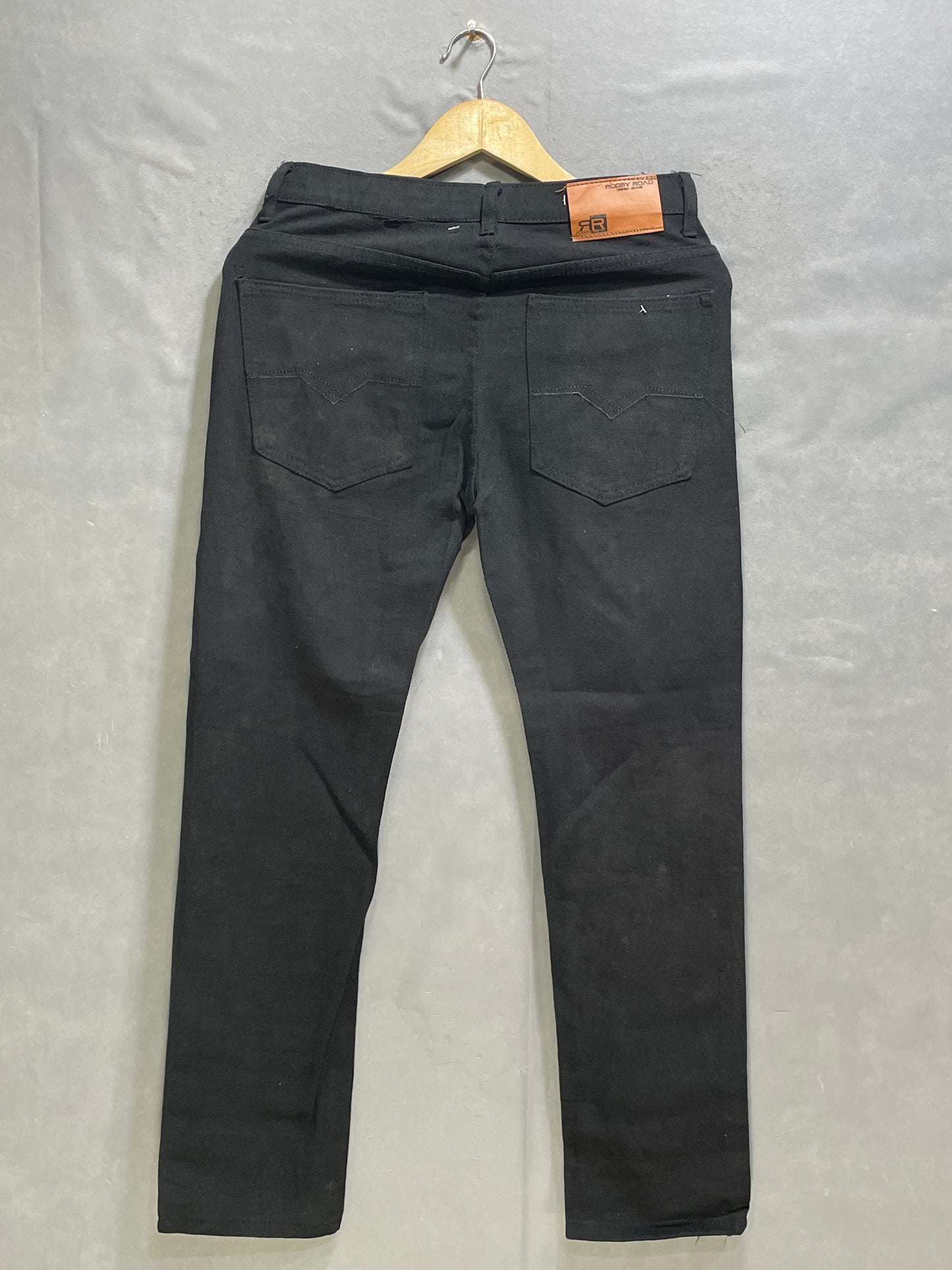 Rugby Road Black Cotton Jeans For Men XS
