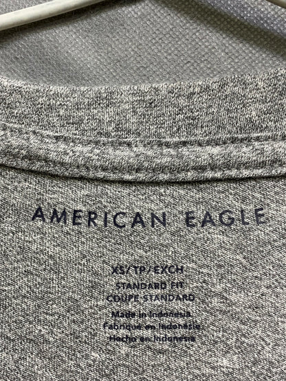 American Eagle Branded Original Gray Cotton T Shirt For Men
