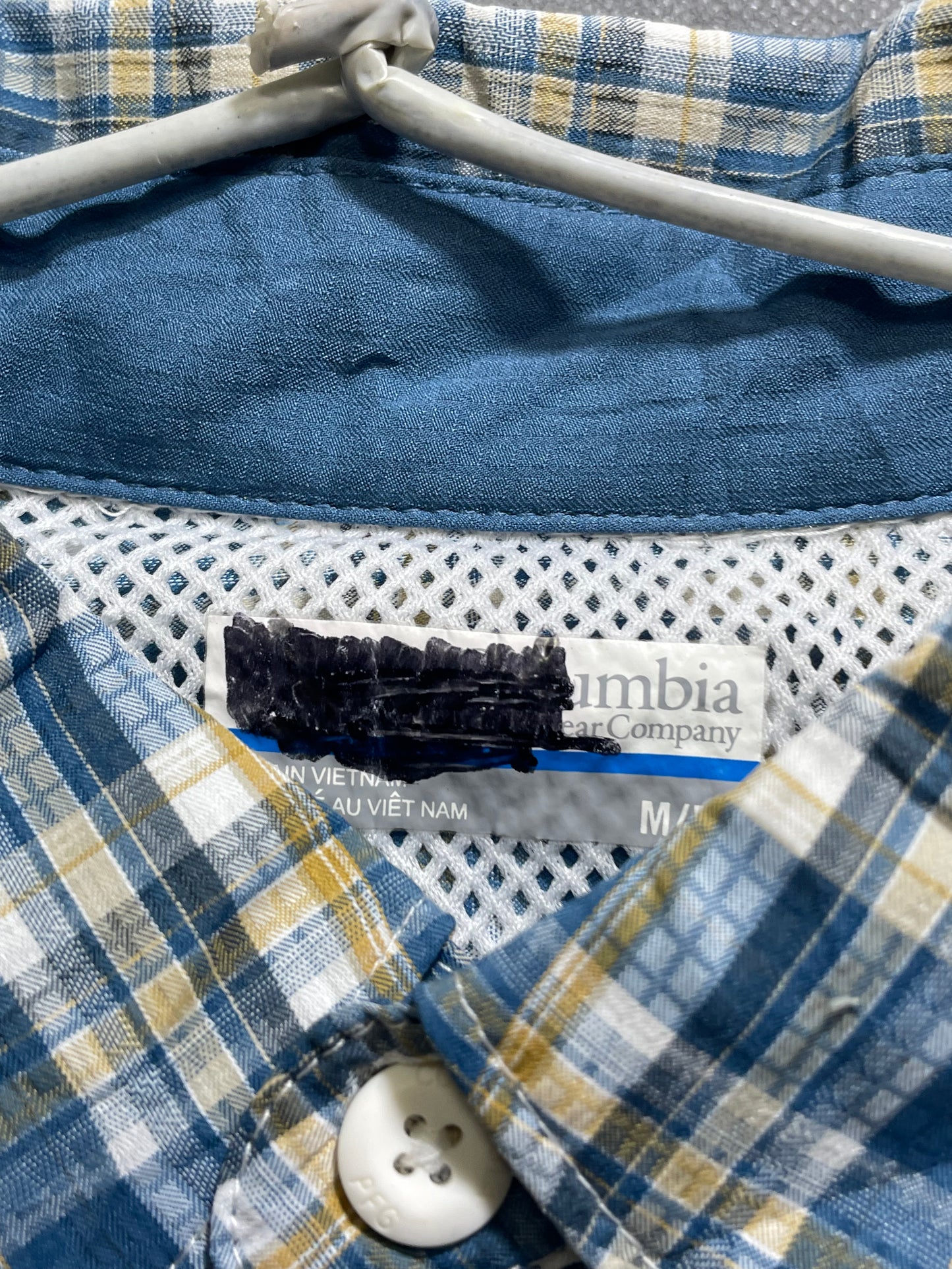 Columbia Blue Cotton Shirt For Men M
