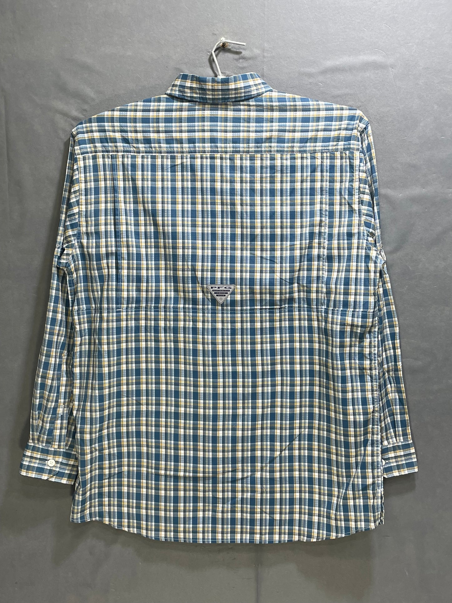 Columbia Blue Cotton Shirt For Men M