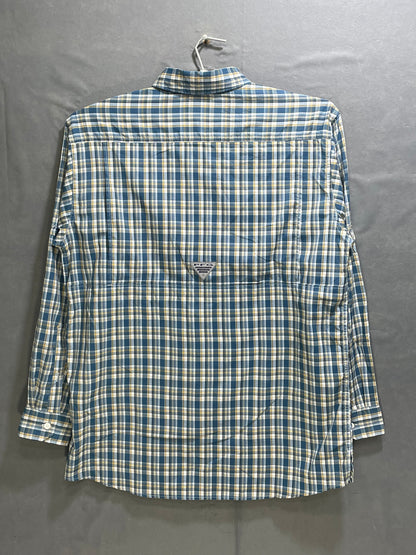 Columbia Blue Cotton Shirt For Men M