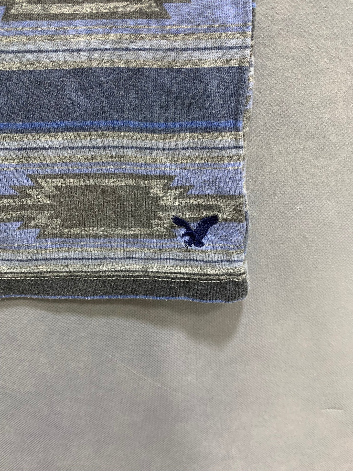 American Eagle Branded Original Blue & Blue Cotton T Shirt For Men
