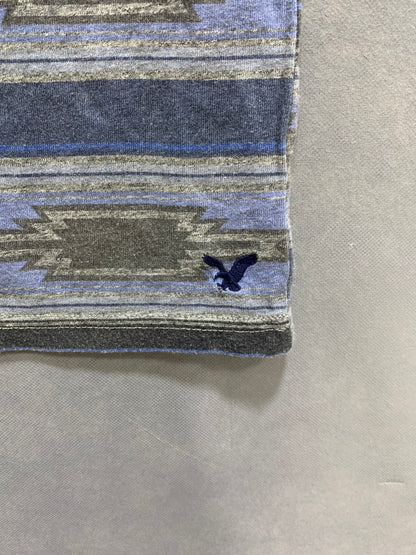 American Eagle Branded Original Blue & Blue Cotton T Shirt For Men