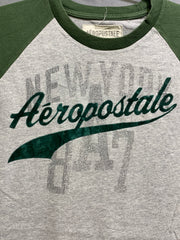 Aeropostale Branded Original Cotton Gray & Green T Shirt For Men