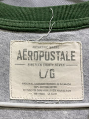 Aeropostale Branded Original Cotton Gray & Green T Shirt For Men