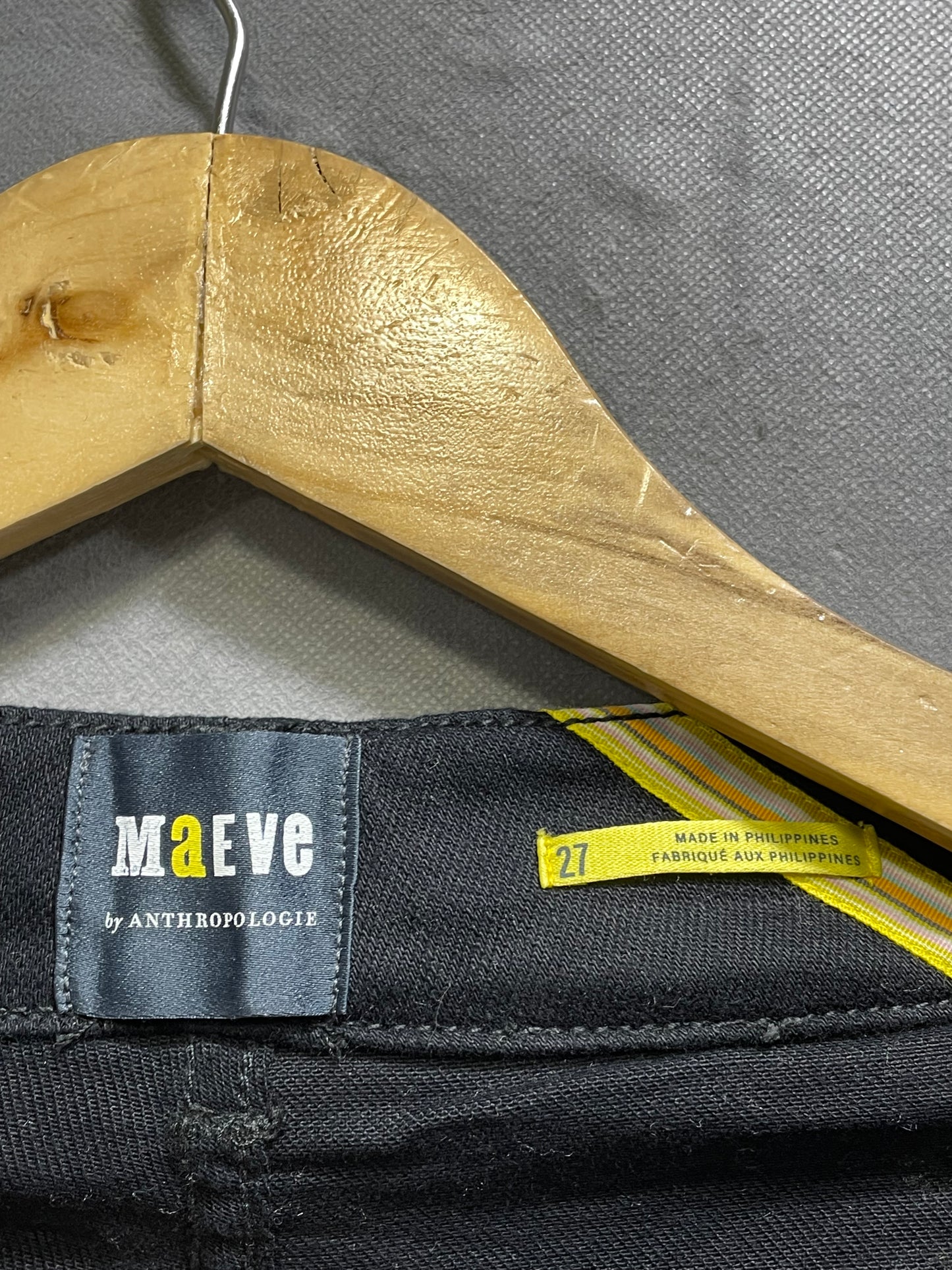 Maeve Maroon & Black Denim Jeans For Men XS