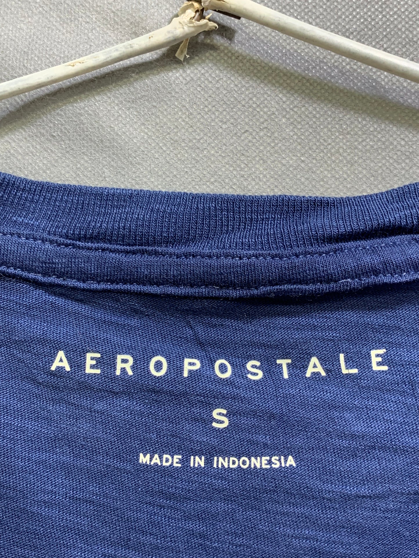 Aeropostale Branded Original Blue & White Cotton T Shirt For Men
