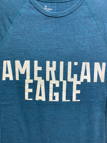 American Eagle Branded Original Green & Gray Cotton T Shirt For Men