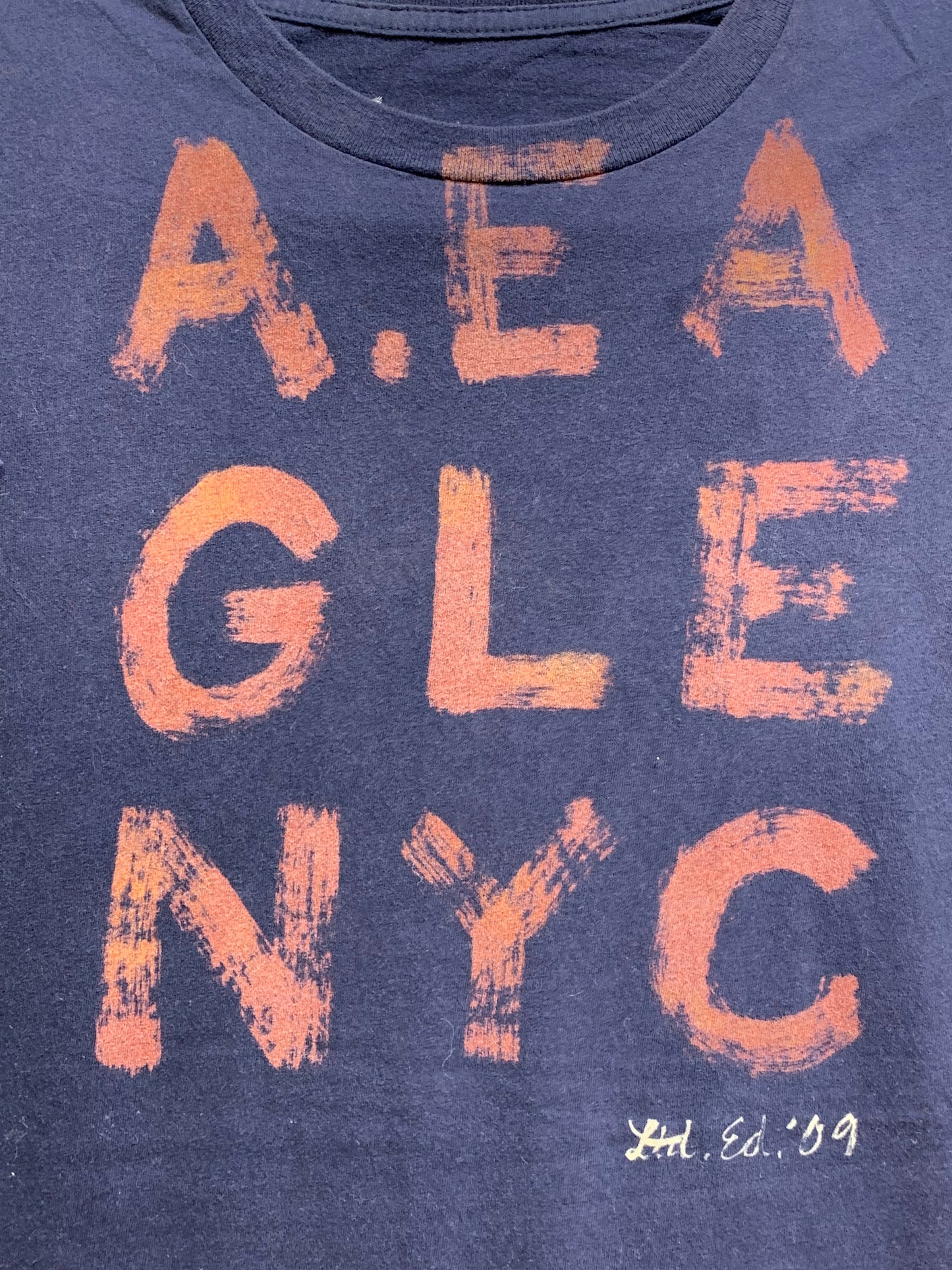 American Eagle Branded Original Blue & Orang Cotton T Shirt For Men