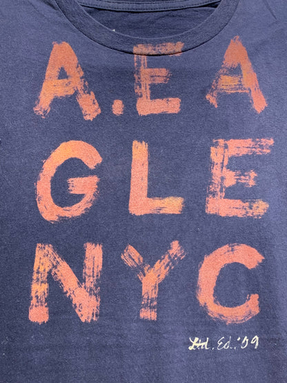 American Eagle Branded Original Blue & Orang Cotton T Shirt For Men