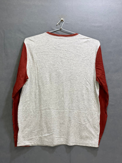 American Eagle Branded Original Gray & Red Cotton T Shirt For Men
