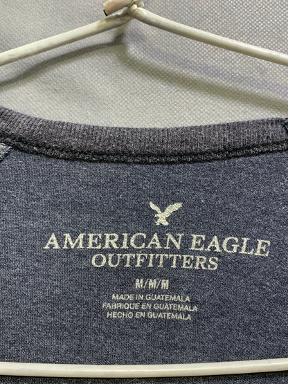 American Eagle Branded Original Gray & Black Cotton T Shirt For Men