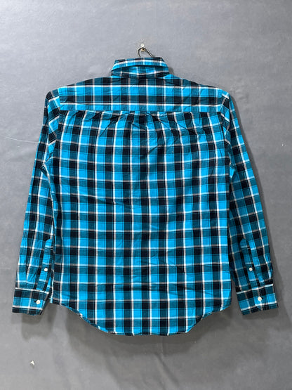 American Eagle Blue Cotton Shirt For Men Small