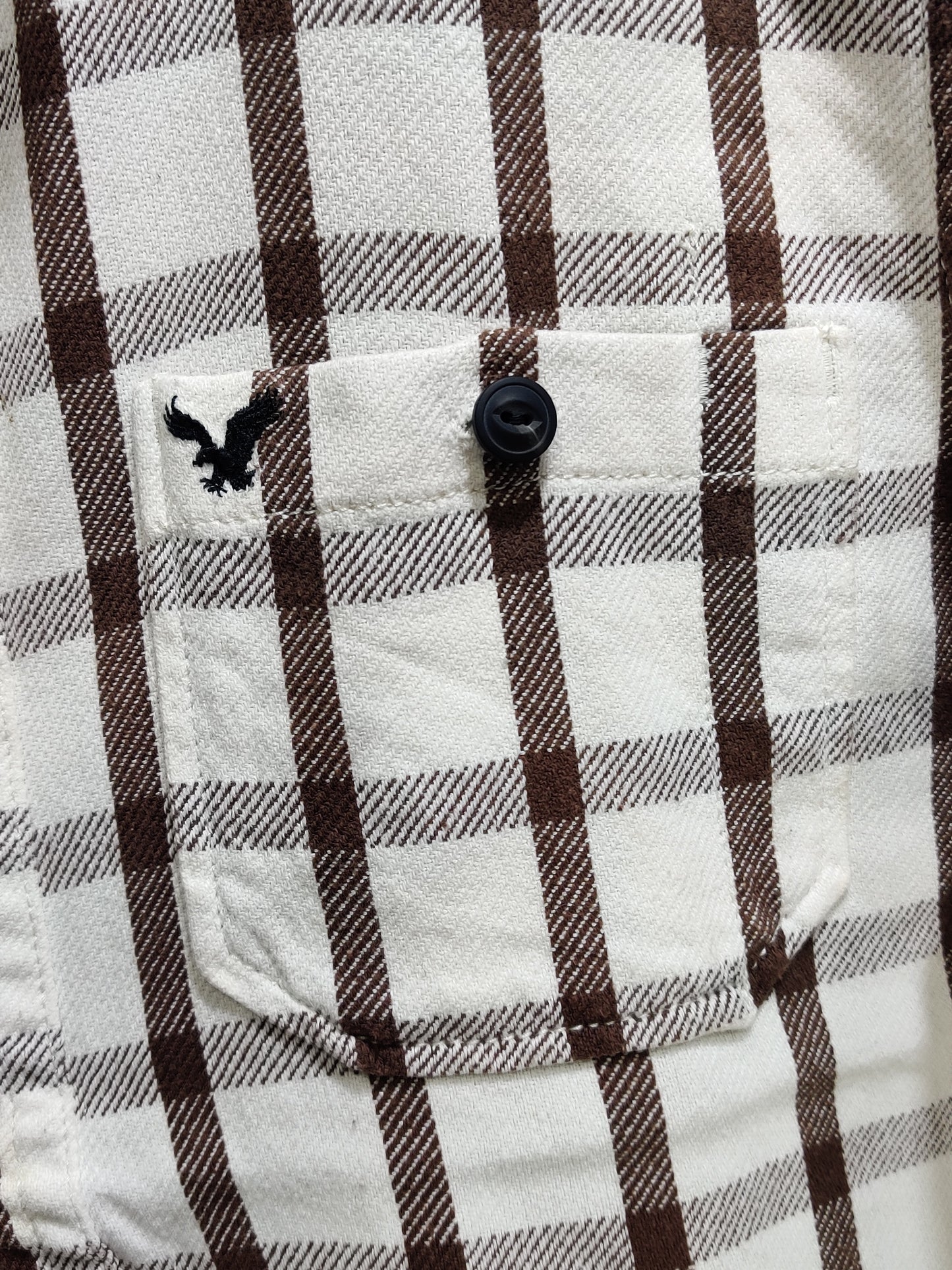 American Eagle Brown Cotton Winter Shirt For Men