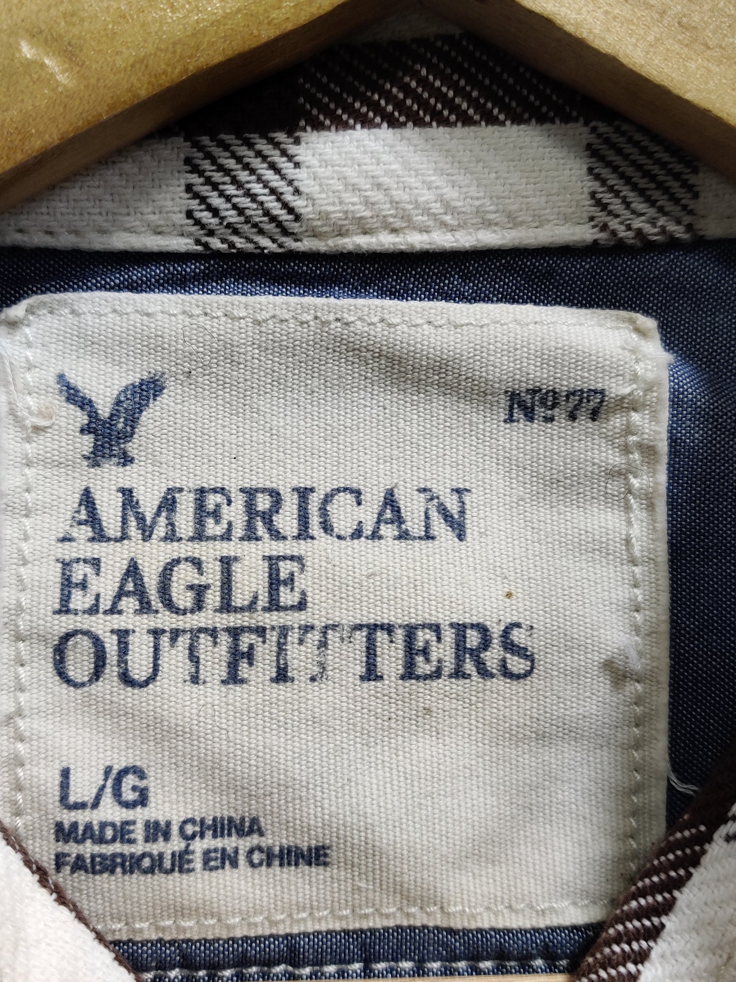 American Eagle Brown Cotton Winter Shirt For Men
