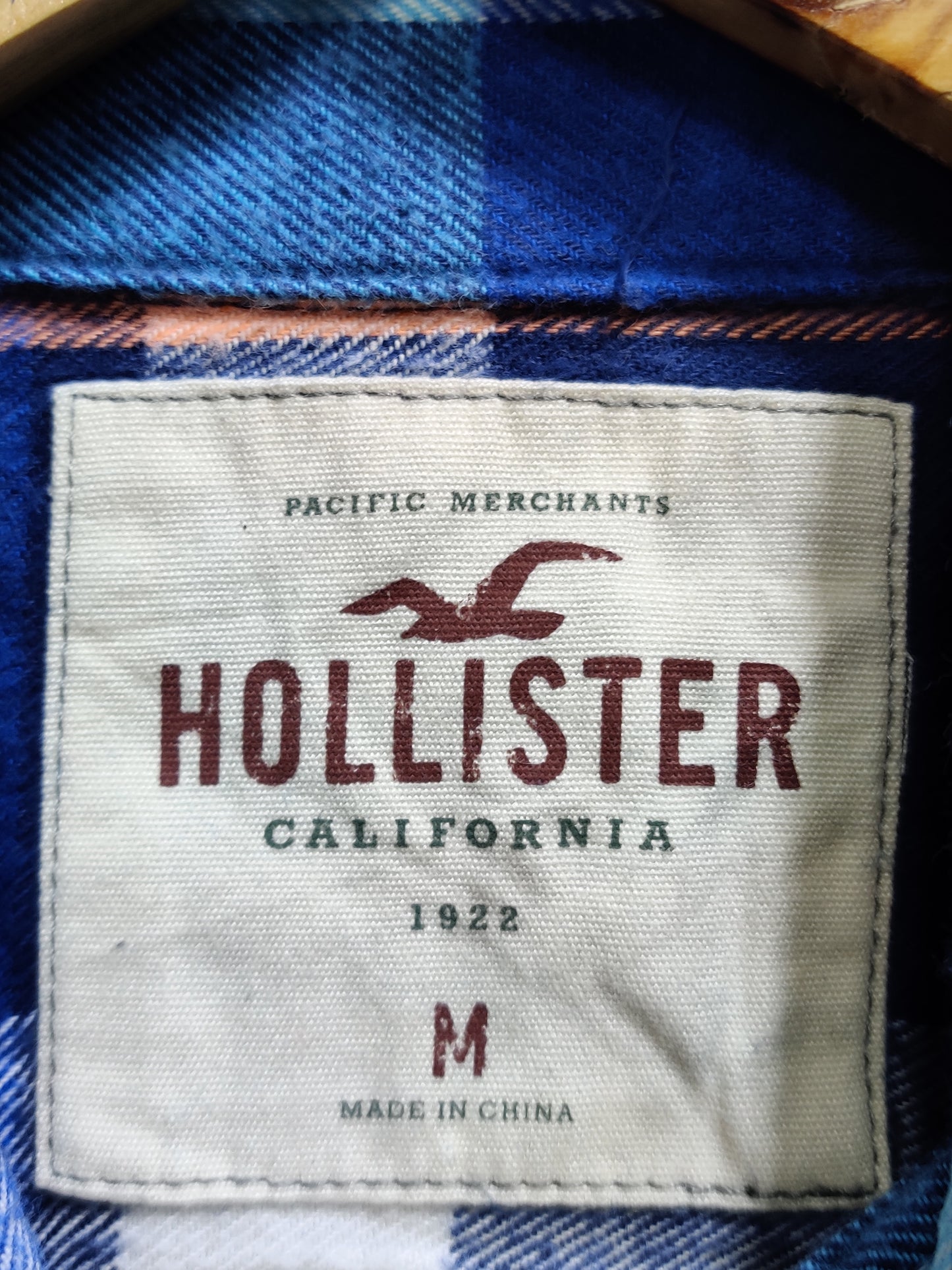 Hollister Blue Cotton Winter Shirt For Men