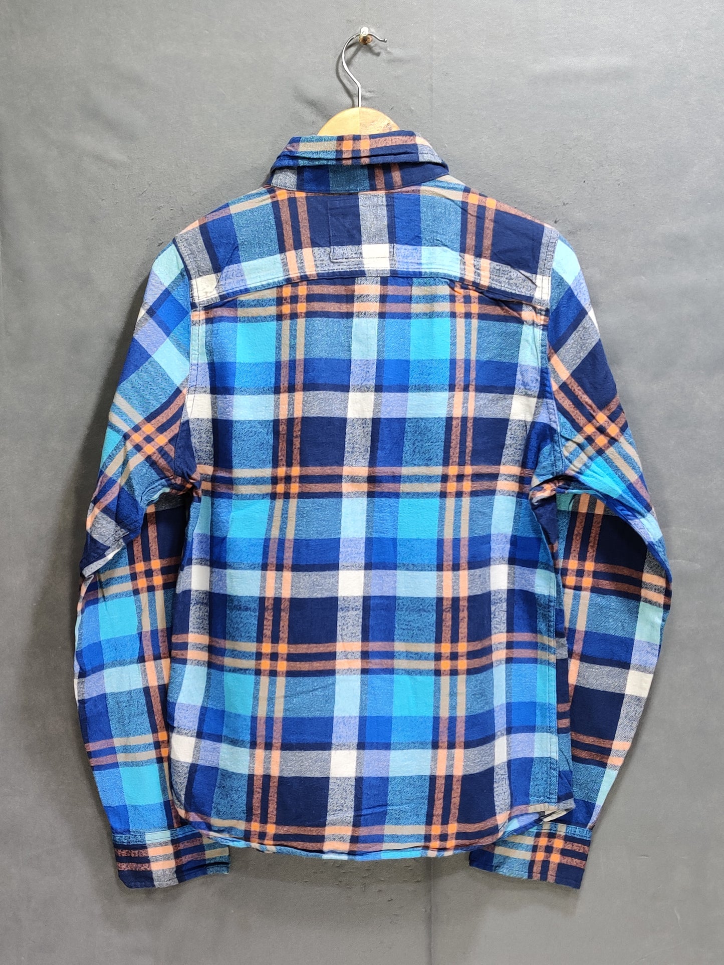 Hollister Blue Cotton Winter Shirt For Men