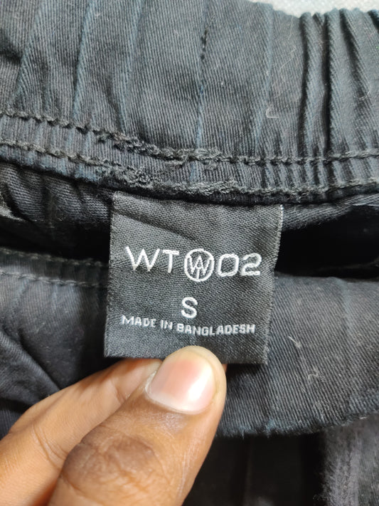 WT02 Black Cotton For Men Cargo Pant S