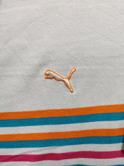 Puma White Cotton Polo T Shirt For Men L