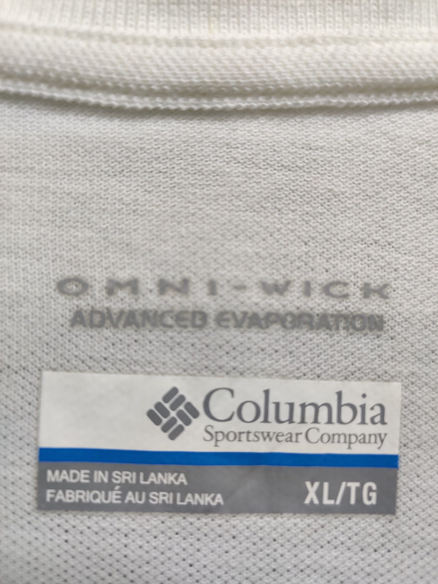 Columbia White Cotton Polo T Shirt For Men X large