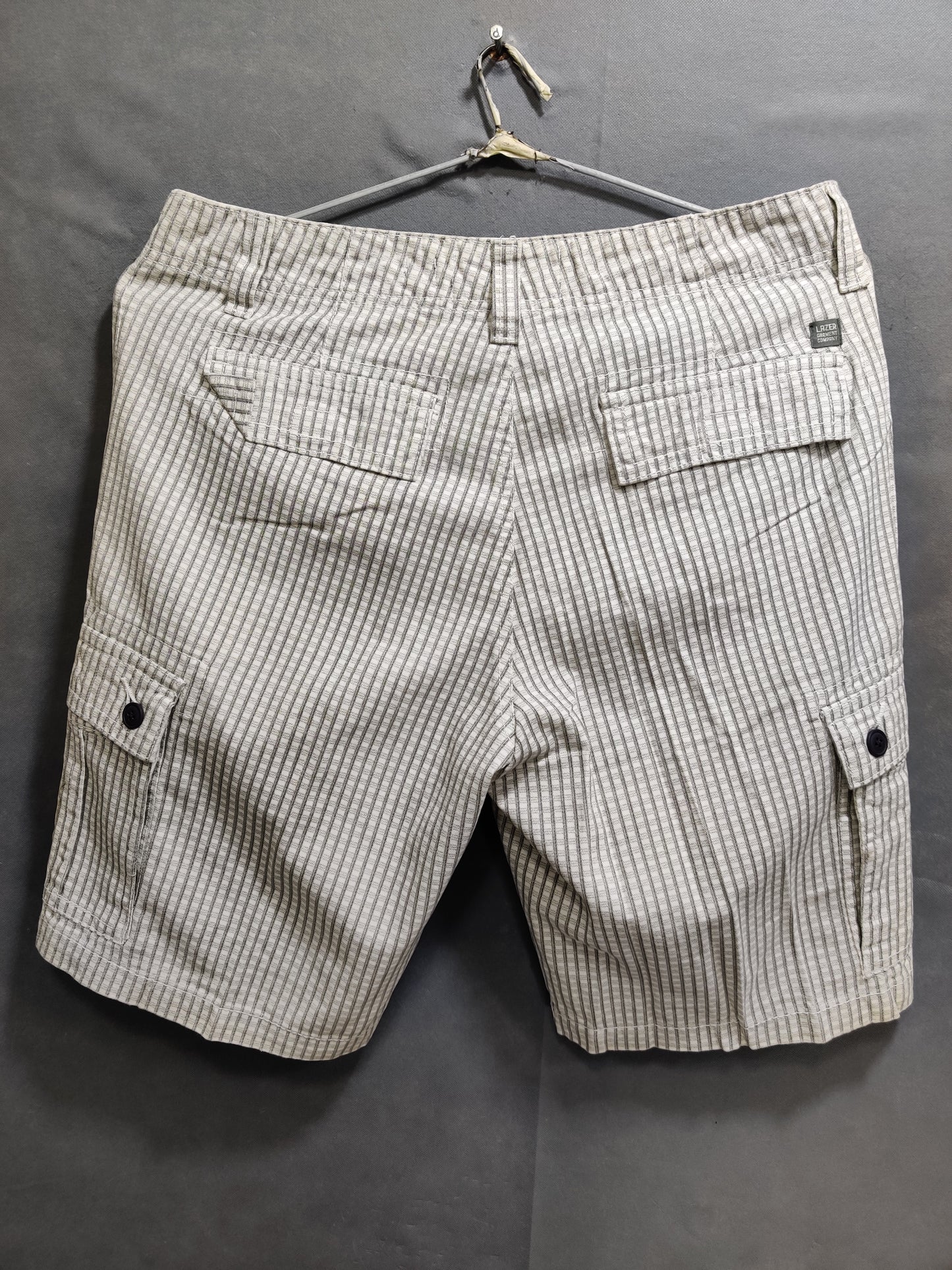 Lazer Co White Cotton Short For Men