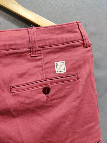 American Eagle Red Cotton Short For Men S