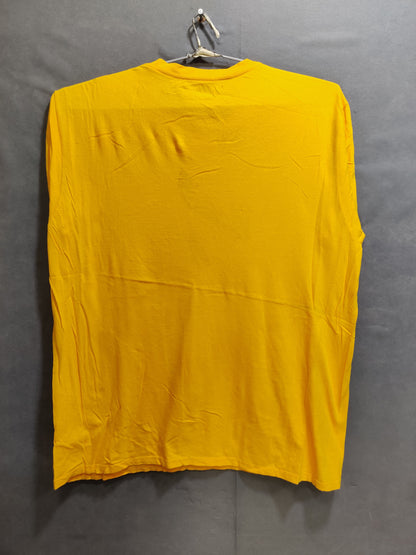 Majestic Yellow Cotton T Shirt For Men X Large
