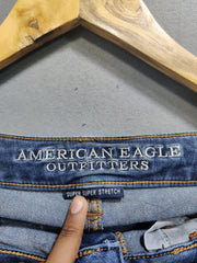 American Eagle Blue Denim Jeans For Women Medium