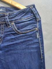 Silver Blue Denim Jeans For Women Medium