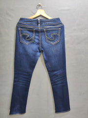 Silver Blue Denim Jeans For Women Medium