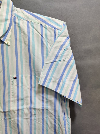 Tommy Hilfiger Blue Cotton Shirt For Men L