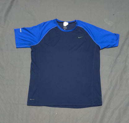 Nike Dri Fit  Men Sport Blue T Shirt