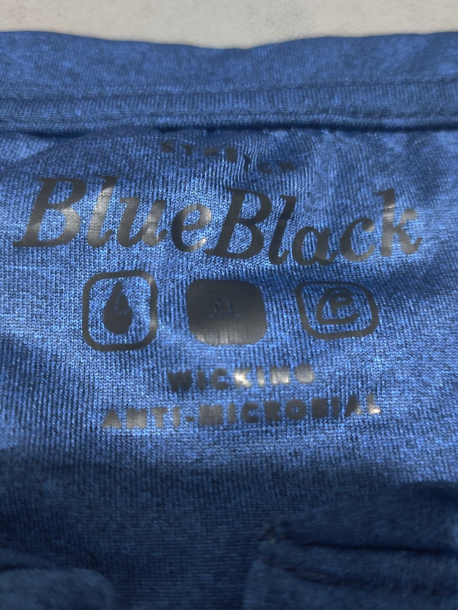 Blue Black Men Sport Blue T Shirt