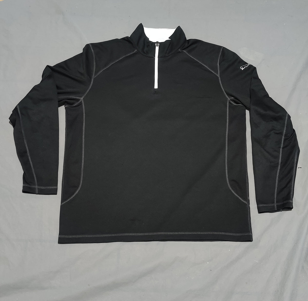 Puma Men Sport Black Half Zip T Shirt