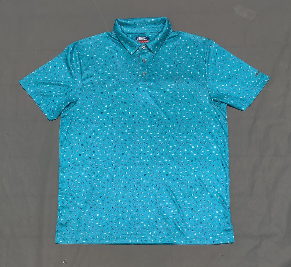 PGA Tour Men Sport Blue Polo T Shirt