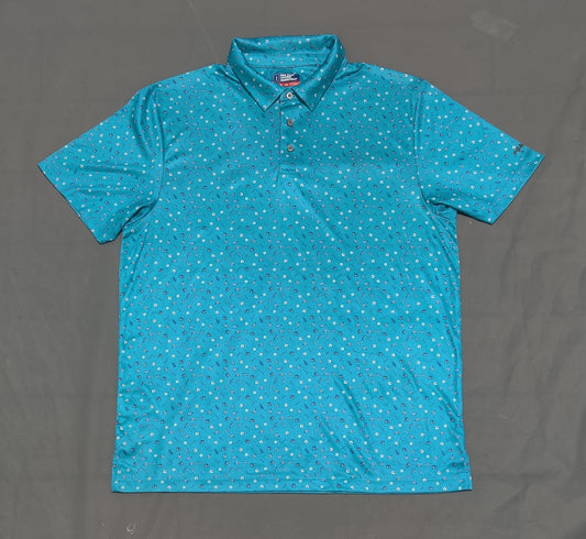 PGA Tour Men Sport Blue Polo T Shirt